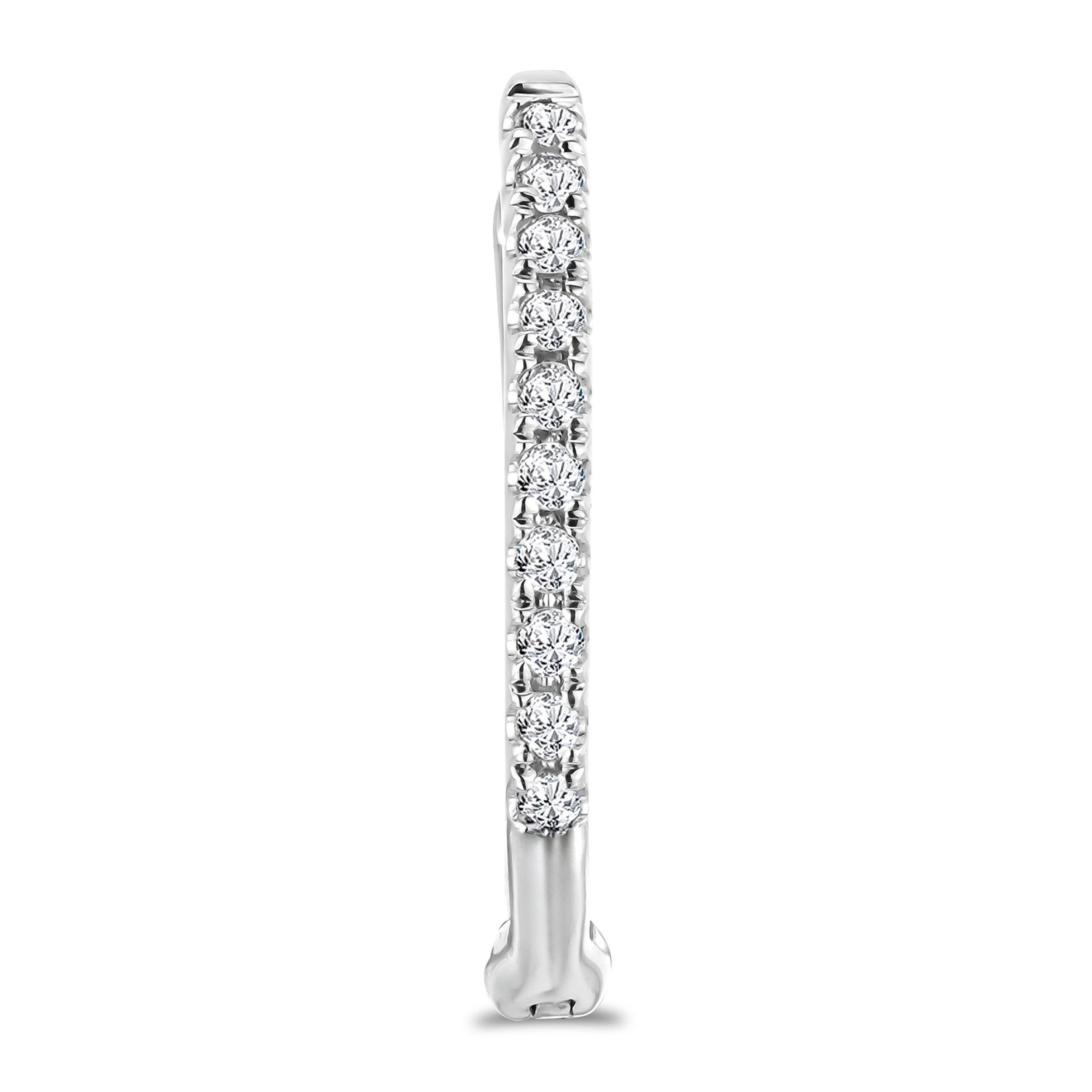 Stellato Diamond Encrusted Huggie Earrings 0.09ct in 9K White Gold